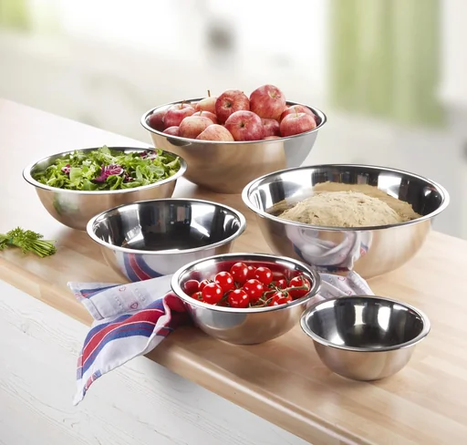 "XXL bowl set, stainless steel, 16/20/24/28/32/36 cm, 6 pieces image"