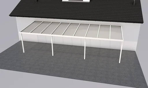 "Patio roof Premium, white, 9135 x 3060 mm - Polycarbonate multi-wall sheets 16 mm, bronze image"