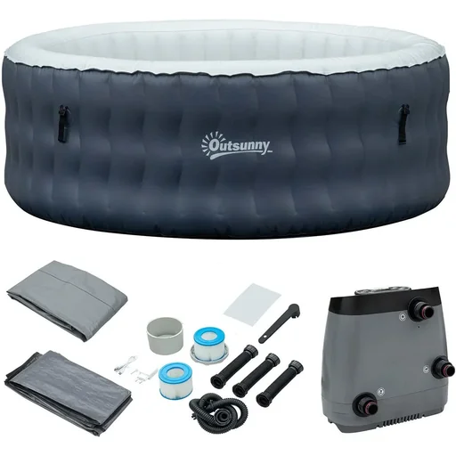 "Inflatable whirlpool spa for 4 people, dark blue and white, 180 x 68 cm image"