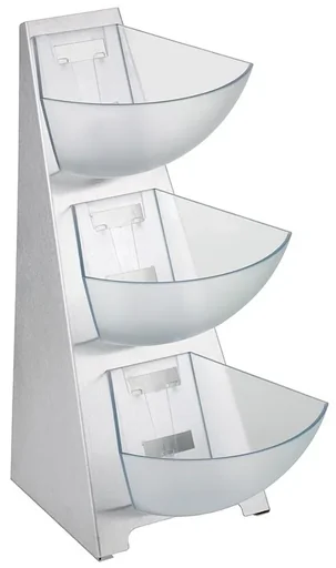 "Multi-Rack, kitchen shelf, portion dispenser, 18/0 stainless steel, volume per chute 1 L, 3-tier image"