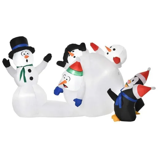 "inflatable snowman with LED lights Christmas snowman image"