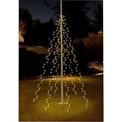 "Pro Garden Flagpole Lights - 360 LEDs - 8 meters - warm white light - waterproof image"