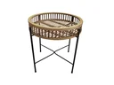Round metal side table