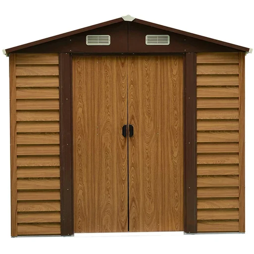 "Tool shed in imitation wood grain image"