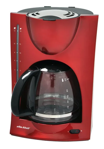 "Design coffee machine with glass jug in metallic red TKG KA 1050 R image"