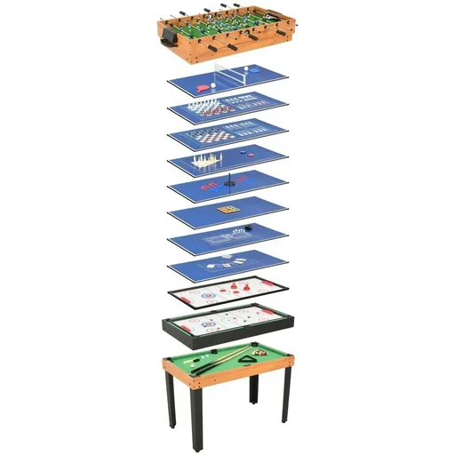 "Multi-game table 15-in-1 121x61x82 cm maple wood image"