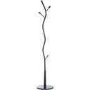 Coat rack with 8 hooks, black, 185 cm