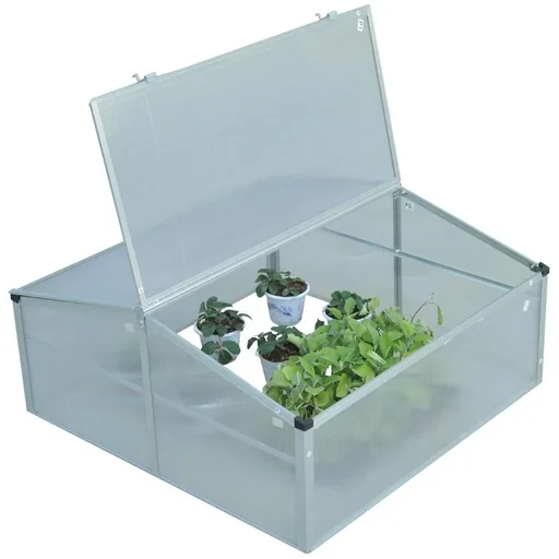 "Cold frame aluminum greenhouse 1x1m image"