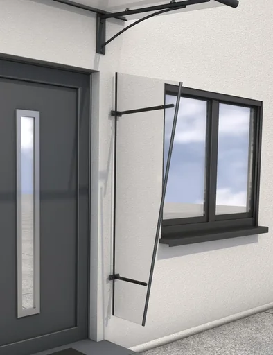 "Side panels PT/GR acrylic, 30 x 60 x 185 cm, anthracite, acrylic 4 mm clear image"