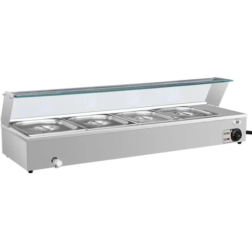 "Bain-Marie food warmer with 4 GN 1/2 trays made of stainless steel image"