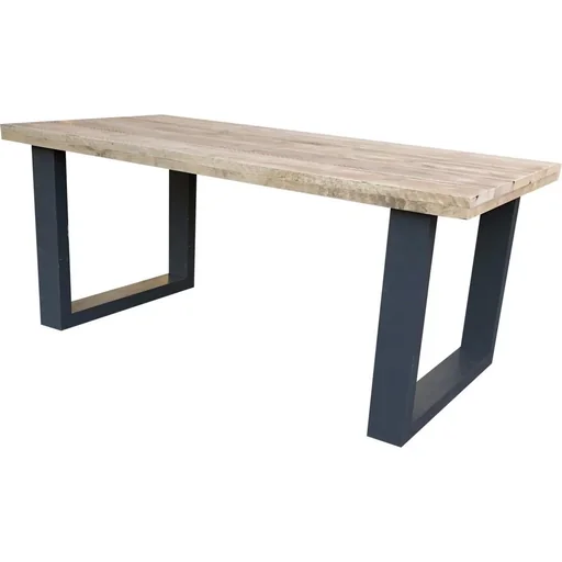 "New England scaffolding wood dining table - anthracite image"