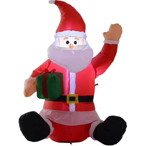 "Self-inflatable Santa Claus with LED lighting red image"