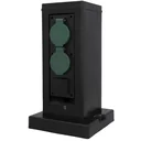 WIFI garden column with 4 sockets, color black