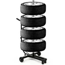Mobile tire rack - for 4 tires up to 225 mm