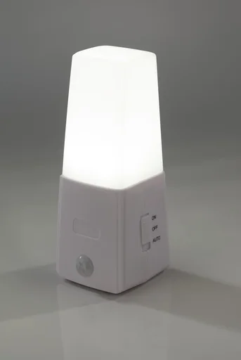 "LED night light with motion sensor + free mini door and window alarm in a set of 3 image"