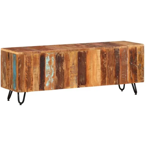 "TV cabinet 110x30x40 cm made of solid recycled wood image"