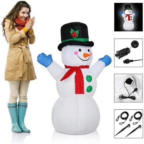 "Inflatable Snowman XL illuminated 120cm image"