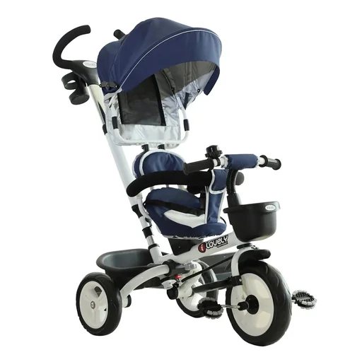 "4-in-1 children's tricycle with sun canopy image"
