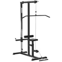 Power station with pulley seat adjustable and several cable positions to strengthen the muscles training device