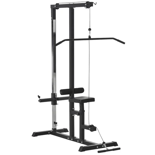 "Power station with pulley seat adjustable and several cable positions to strengthen the muscles training device image"