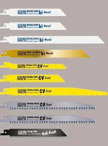 "Reciprocating saw blades set 10 pcs. for wood, metal, cast iron and curves image"