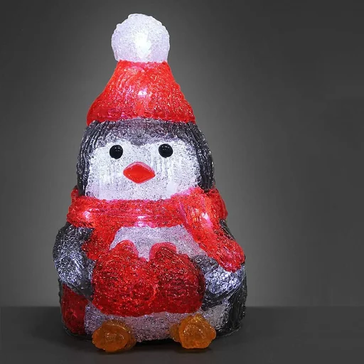 "Penguin LED figure - with batteries - 15x11x18-5cm image"
