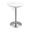 Bar table modern dining table desk height adjustment metal ABS paint white Ø61 x 76-97 cm