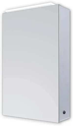 "Mirror cabinet bathroom with lighting, "Mirage" - 40 x 60 cm - Light color neutral white - Aluminum body image"