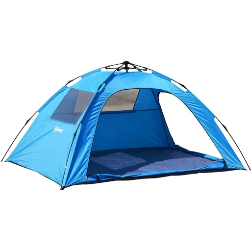 "Camping tent pop up tent for 2 people blue L223 x W150 x H110cm image"