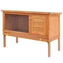 Outdoor rabbit hutch with 1 wooden floor