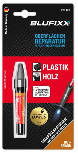 "Replacement cartridge 5 g for repair pen plastic and wood, reddish brown image"