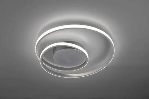 "LED ceiling light ZIBAL, 22 W, 2200 lm, 3000 K, switch dimmer, metal titanium-colored image"