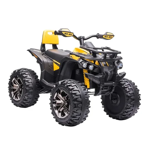 "Electric Quad Children's Electric ATV Stroller LED Front Light with MP3 USB 2 x 550 Metal Yellow 100 x 65 x 73 cm image"