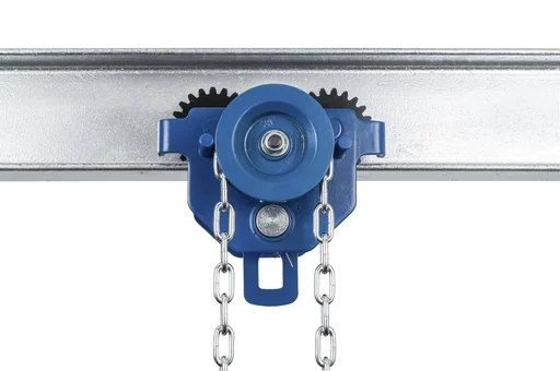 "GTM 10 hoist trolley, load capacity 10,000 kg, flange width 124-203 mm, 2.5 m operating length, min. curve radius 1.7 m image"