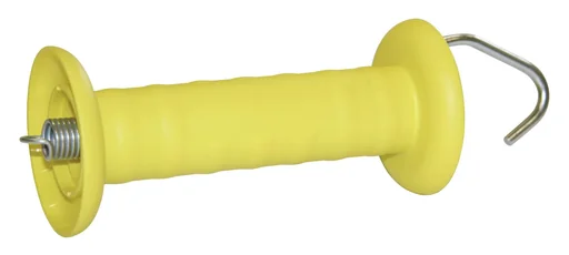 "Gate handle open with hook, yellow image"