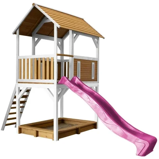 "Pumba Play Tower Brown/White - Purple Slide image"