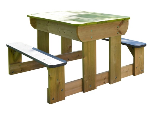 "Wendi Toys Speeltafel & Moddertafel Ezel 100×79×52,5 cm Natuur – Zand-/waterbakken, deksel als tafel image"