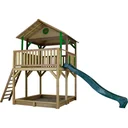 Woody Play Tower Brown/Green - Green Slide