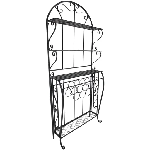 "Wine rack wine holder bottle rack standing rack for 9 bottles metal black 75 x 25 x 169 cm image"