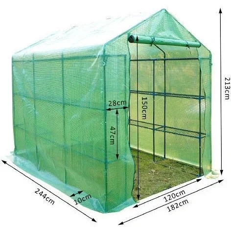 "Greenhouse with shelves green image"