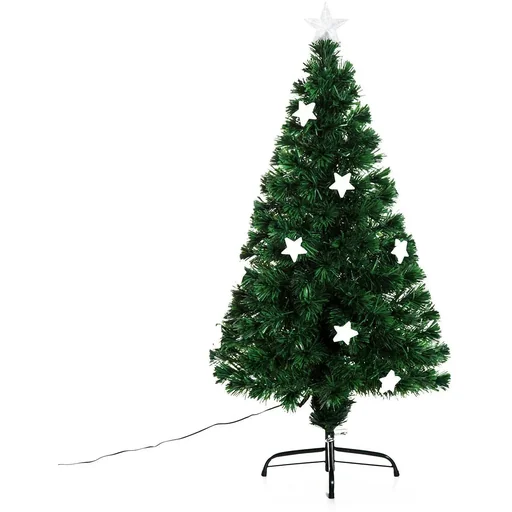 "Christmas tree with 16 LED lamps fiber optic 120 cm green image"