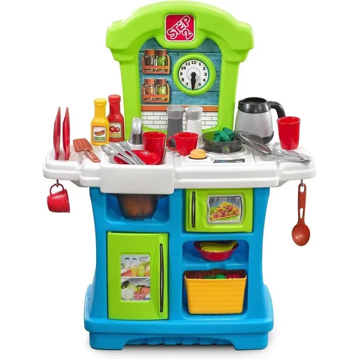 "Little Cooks Kitchen play kitchen including 21-piece accessory set image"