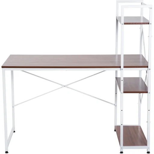"Desk Computer Desk Office Table with Shelf Walnut White image"