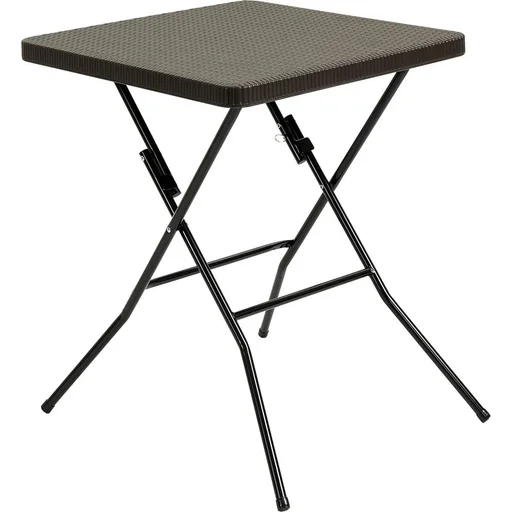"Folding table rattan look - dark brown - 60 x 60 cm image"