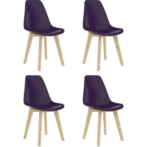 "Dining room chairs 4 in plastic purple image"
