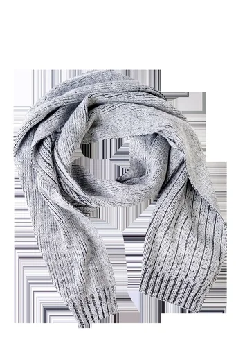 "Scarf with ribbed structure, 30cmx200cm, color grey/black, one size image"