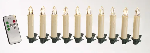 "Wireless Christmas tree candles for indoor and outdoor use - set of 10 image"