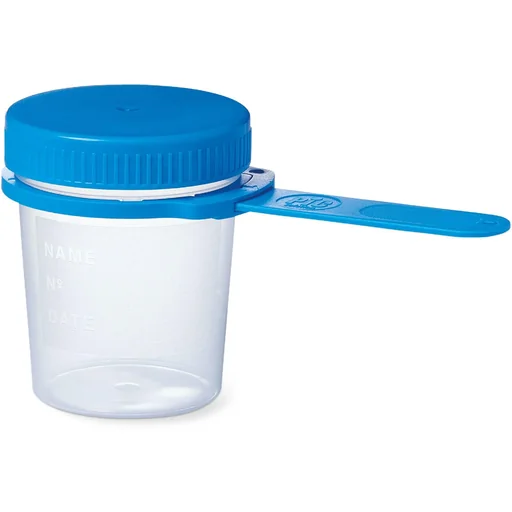 "Toilet aids - Urine cup 100 ml transparent/blue image"