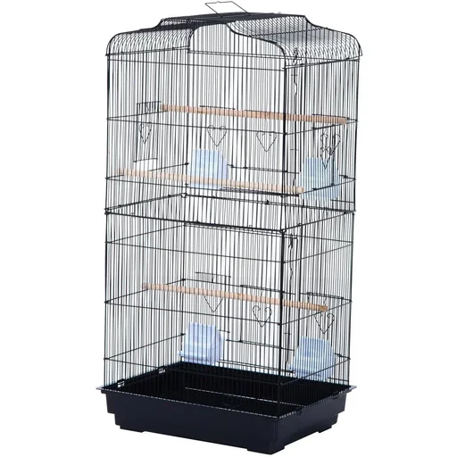 "Birdhouse bird cage bird aviary for parrot budgie bird builder with removable bottom tray black 47.5 x 36 x image"