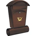 Mailbox with newspaper holder and 2 keys - brown - 480x280x80 mm